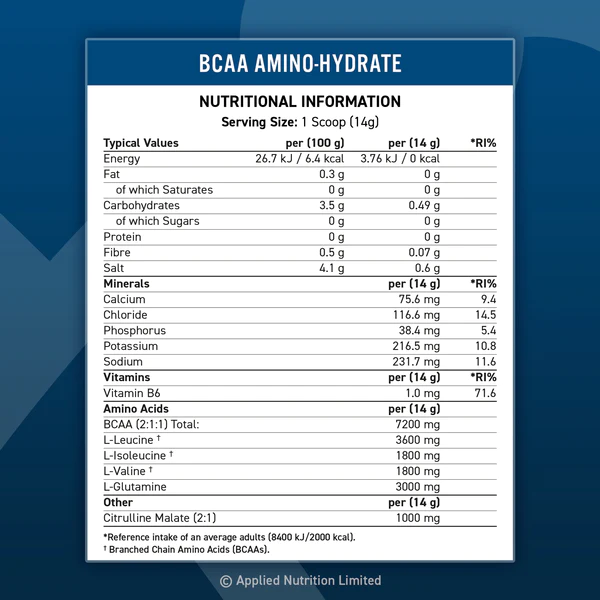 BCAA Amino Hydrate Nutritionals بی سی ای ای اپلاید